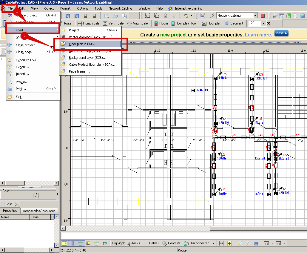 Network drawing with DWG and DWG 