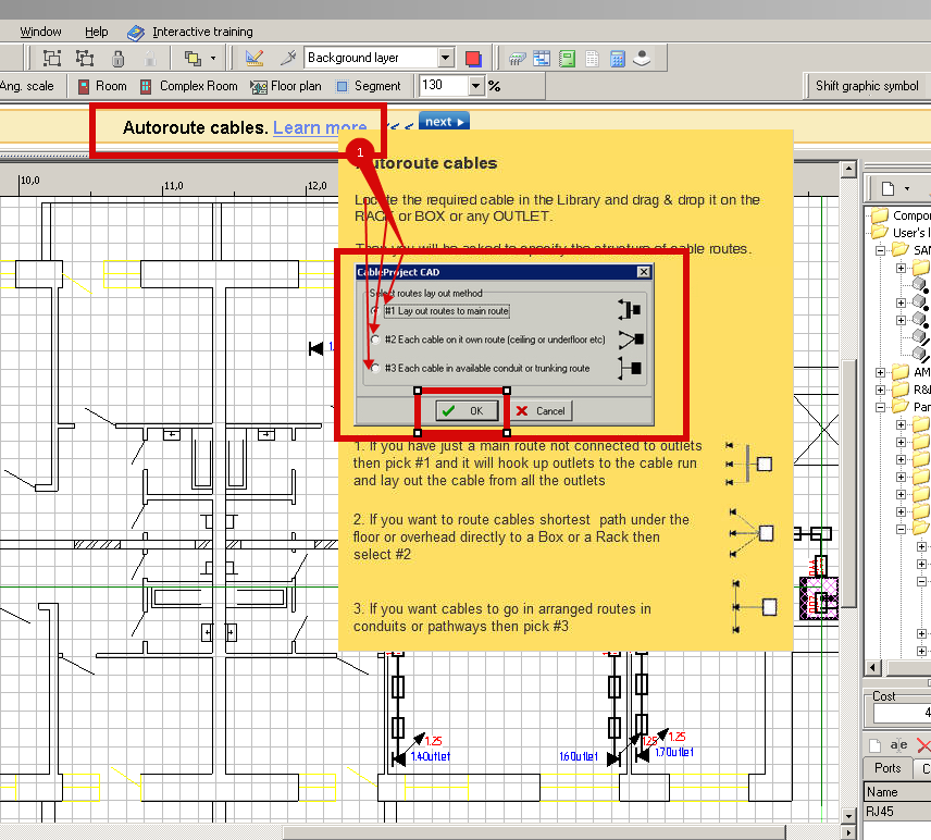 Electrical design software with Auto cable routing